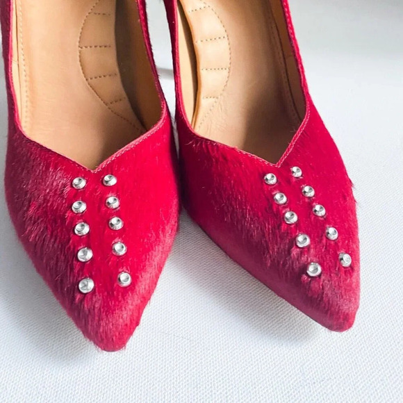 IRO pony Cow Skin Textured Stud Detail Classic Pumps 39 - Picture 7 of 10